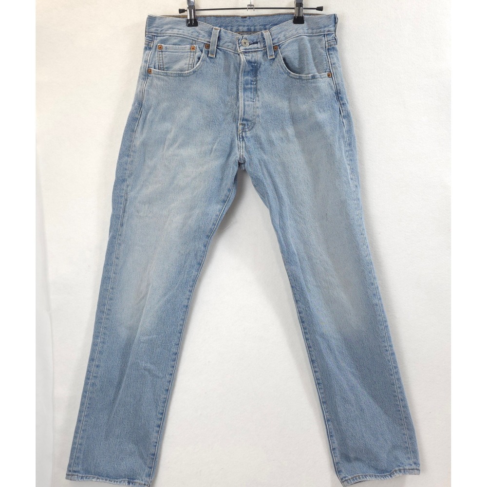 Levi's 501 Jeans Original Fit Button Fly Light Wash Blue Mens 30x30 Classic Work